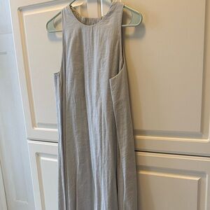 Cos Elegant racer back light blue midi Dress size 8